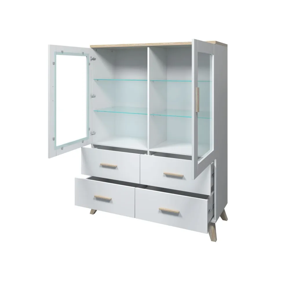 Vitriinikaappi LOTTA II 120 2D4S, beige/musta (2711)