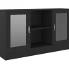 Vitriinikaappi musta 120x30.5x70 cm lastulevy
