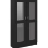 Vitriinikaappi musta 82.5x30.5x150 cm lastulevy