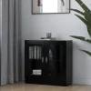 Vitriinikaappi musta 82,5x30,5x80 cm lastulevy