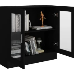 Vitriinikaappi musta 82,5x30,5x80 cm lastulevy