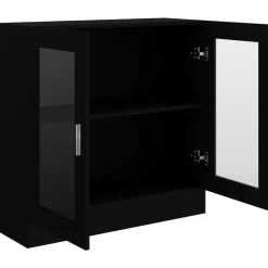 Vitriinikaappi musta 82,5x30,5x80 cm lastulevy