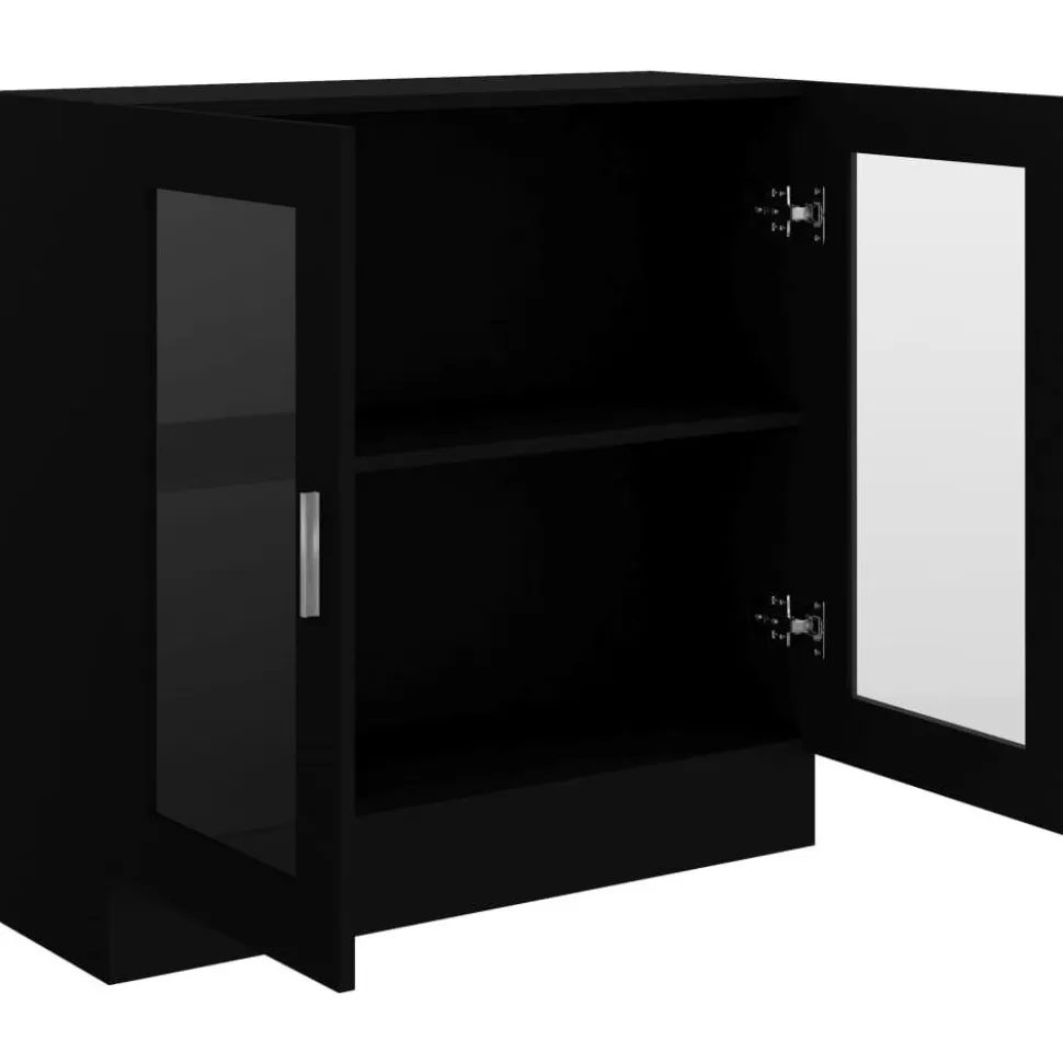 Vitriinikaappi musta 82,5x30,5x80 cm lastulevy