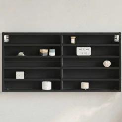 Vitriinikaappi musta 60x8,5x58 cm tekninen puu (47962)