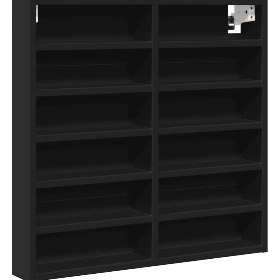 Vitriinikaappi musta 60x8,5x58 cm tekninen puu (47962)