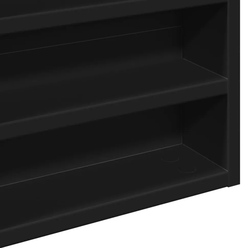 Vitriinikaappi musta 60x8,5x58 cm tekninen puu (47962)