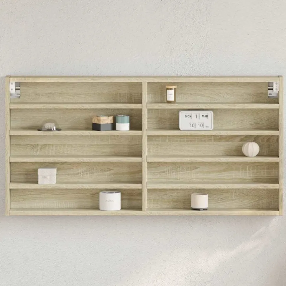 Vitriinikaappi musta 60x8,5x58 cm tekninen puu (47962)