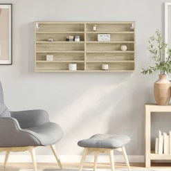 Vitriinikaappi musta 60x8,5x58 cm tekninen puu (47962)