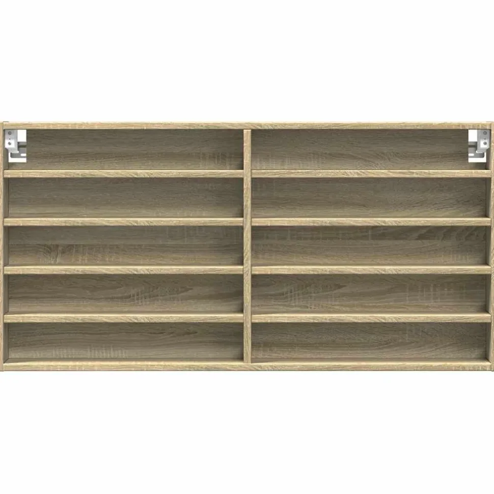 Vitriinikaappi musta 60x8,5x58 cm tekninen puu (47962)