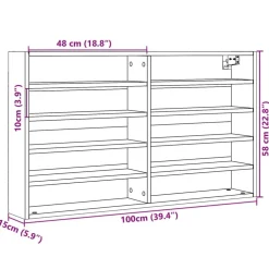 Vitriinikaappi musta 60x8,5x58 cm tekninen puu (47962)