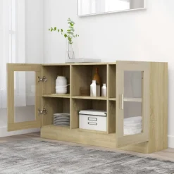 Vitriinikaappi sonoma-tammi 120x30,5x70 cm lastulevy