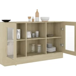 Vitriinikaappi sonoma-tammi 120x30,5x70 cm lastulevy