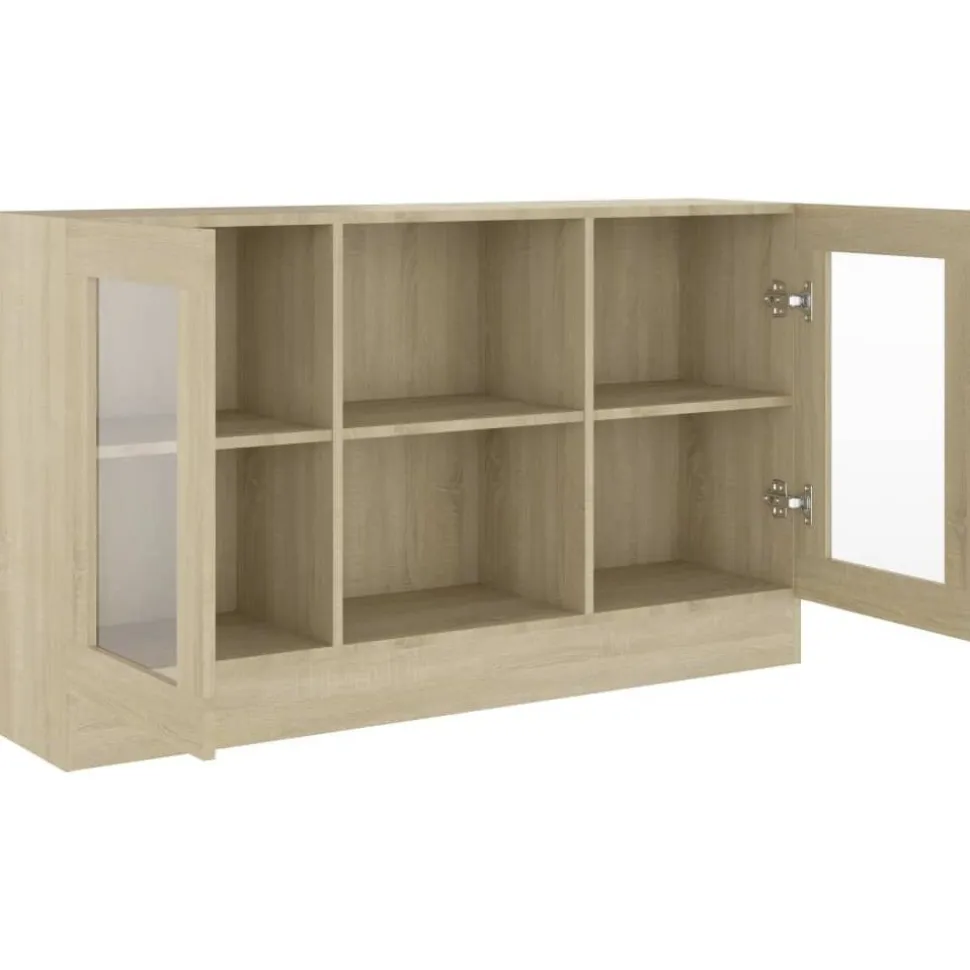 Vitriinikaappi sonoma-tammi 120x30,5x70 cm lastulevy