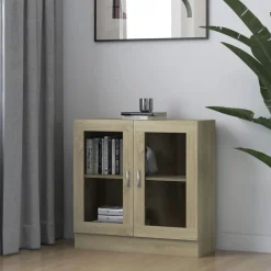 Vitriinikaappi sonoma-tammi 82,5x30,5x80 cm lastulevy