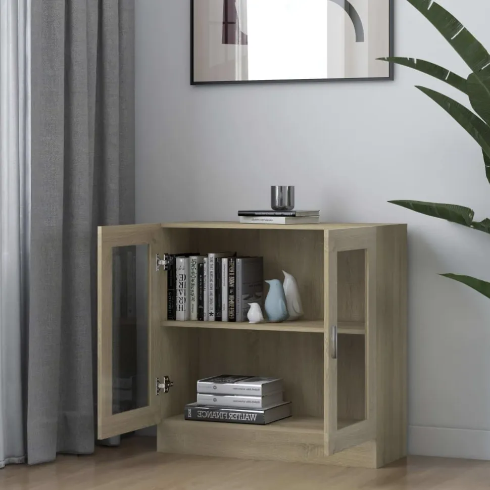 Vitriinikaappi sonoma-tammi 82,5x30,5x80 cm lastulevy