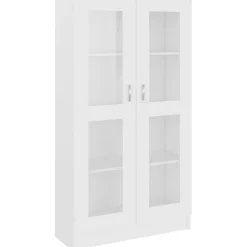Vitriinikaappi valkoinen 82,5x30,5x150 cm lastulevy