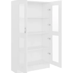 Vitriinikaappi valkoinen 82,5x30,5x150 cm lastulevy
