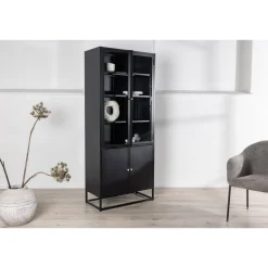 Vitriinikaappi Venture Home Bakal, 80x190cm, musta