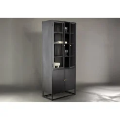 Vitriinikaappi Venture Home Bakal, 80x190cm, musta