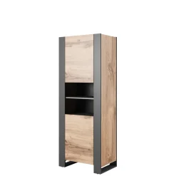 Vitriinikaappi WOOD, beige/tummanharmaa (7404)