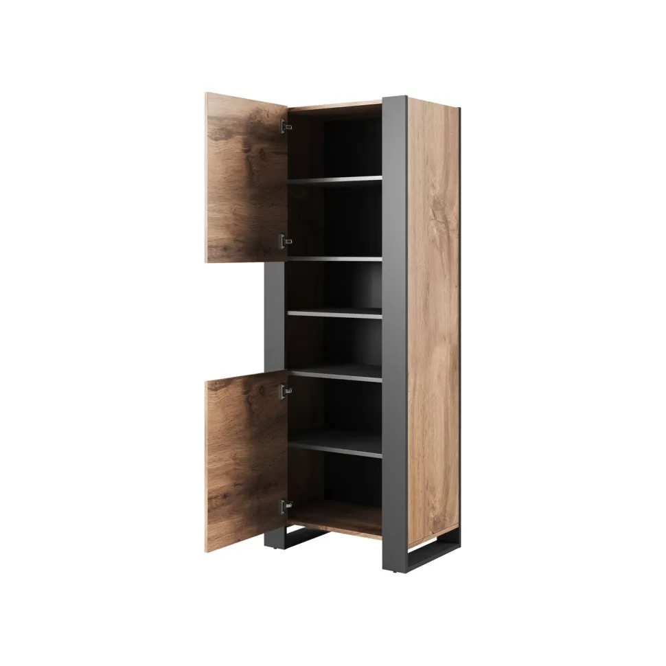 Vitriinikaappi WOOD, beige/tummanharmaa (7404)