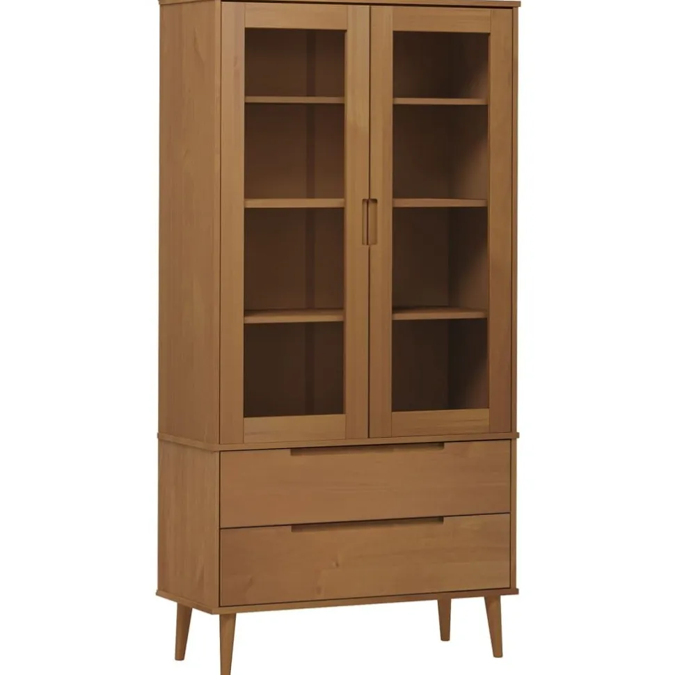 Vitriini MOLDE ruskea 90x35x175 cm täysi mänty (13413)