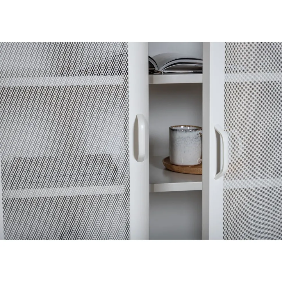 Vitriini Venture Home Misha, mesh-ovilla, 101.5x80cm, valkoinen