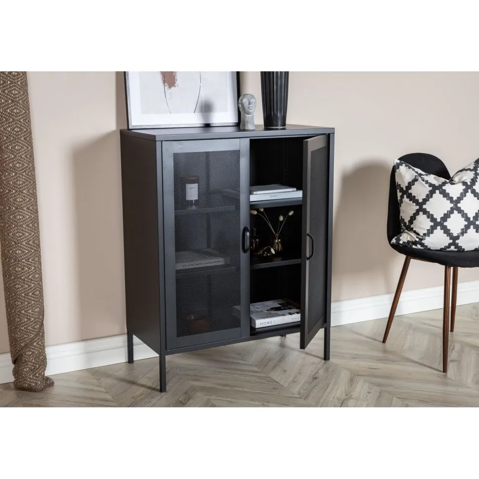 Vitriini Venture Home Misha, mesh-ovilla, 101.5x80cm, valkoinen