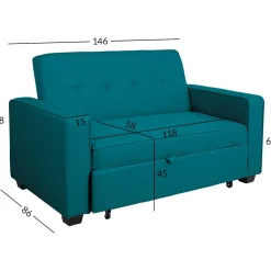 Vuodesohva Home4You FEYA, merensininen