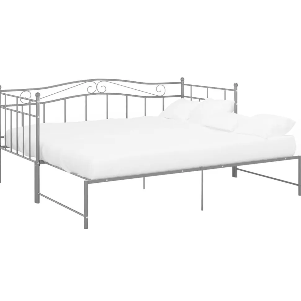 Vuodesohvan runko harmaa metalli 90x200 cm (24784)