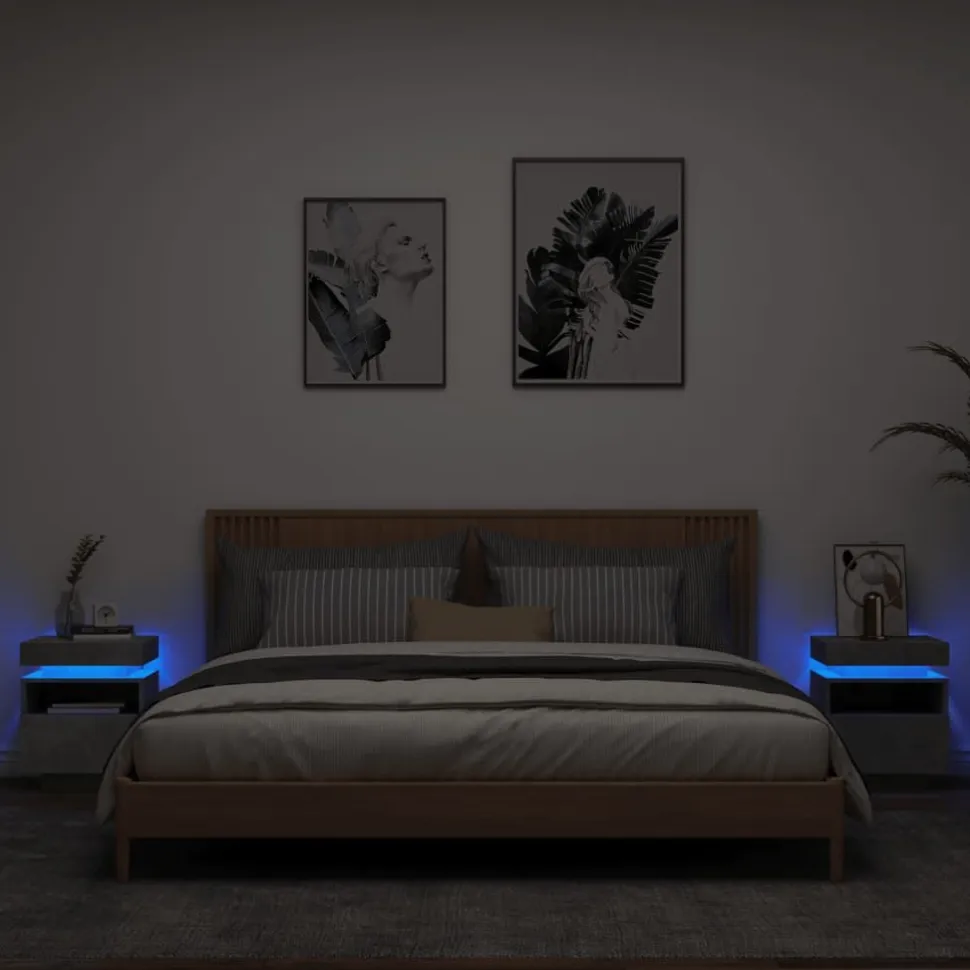 Yöpöydät LED-valoilla 40x39x48,5 cm, eri värejä ja pakkauskokoja (33073)