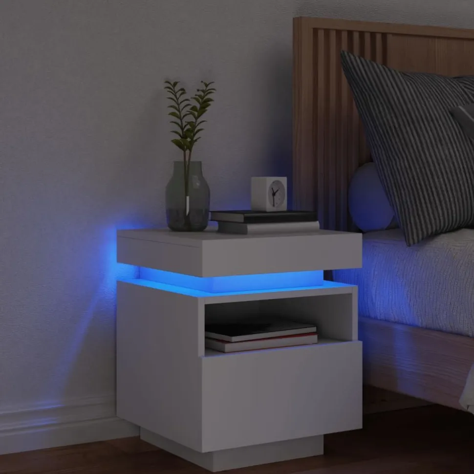 Yöpöydät LED-valoilla 40x39x48,5 cm, eri värejä ja pakkauskokoja (33073)