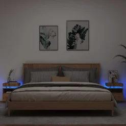 Yöpöydät LED-valoilla 40x39x48,5 cm, eri värejä ja pakkauskokoja (33073)