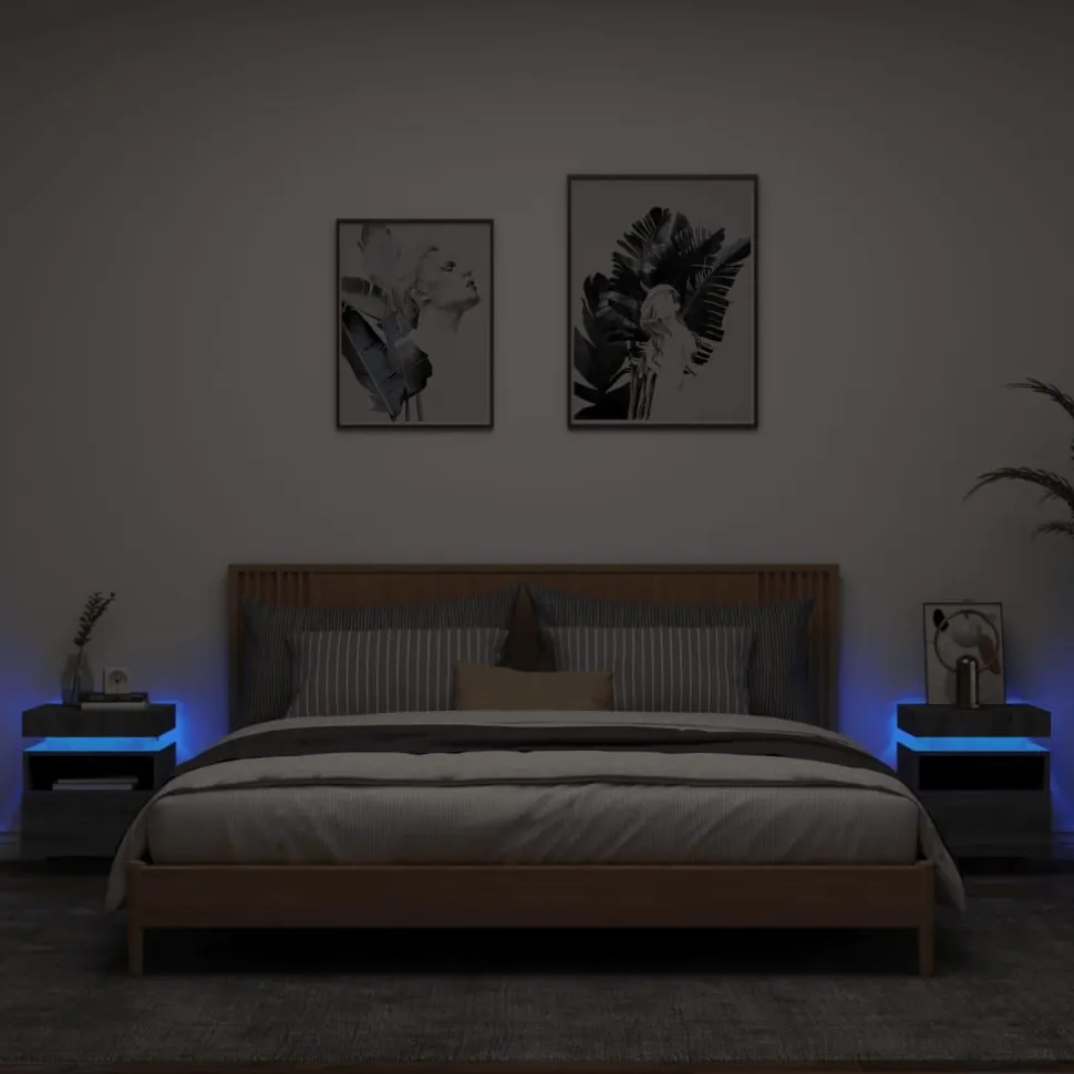 Yöpöydät LED-valoilla 40x39x48,5 cm, eri värejä ja pakkauskokoja (33073)