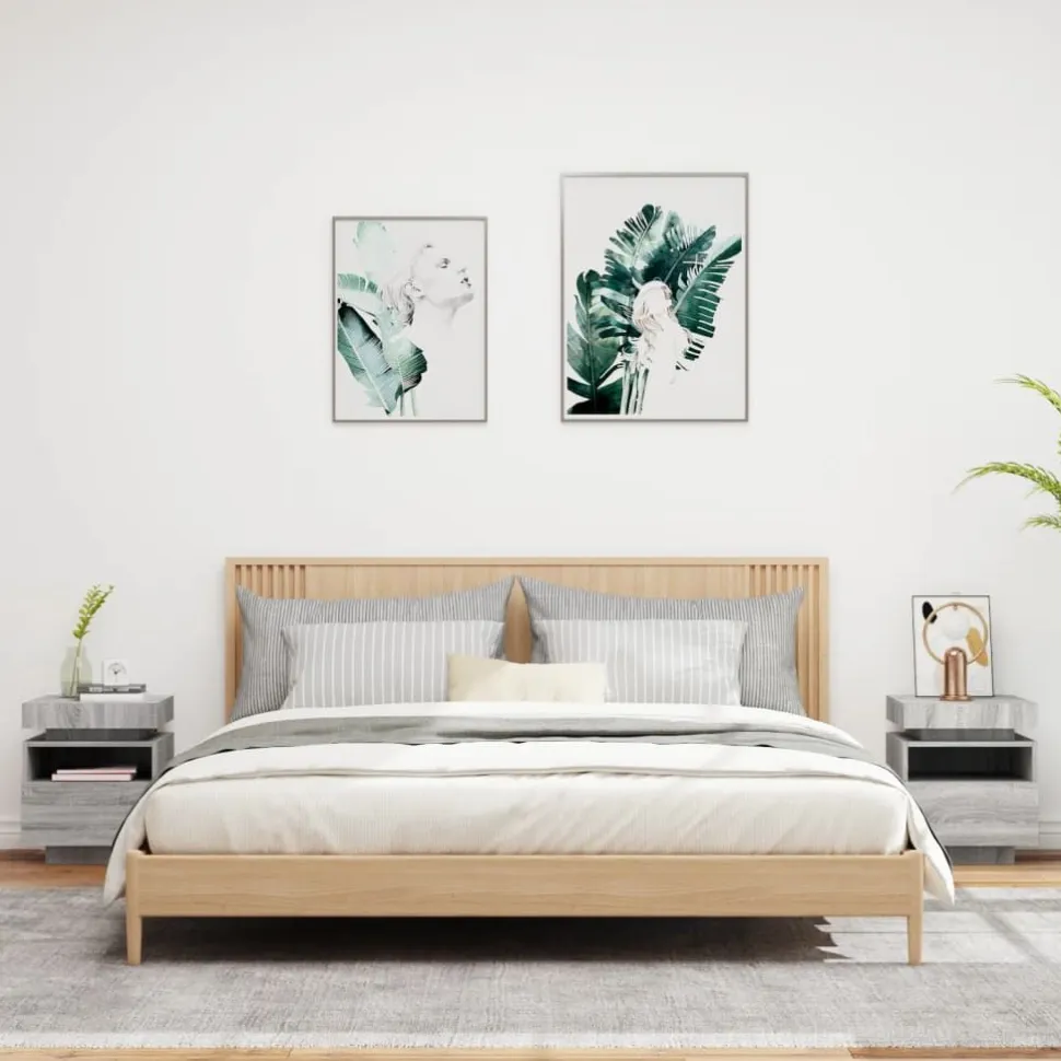 Yöpöydät LED-valoilla 40x39x48,5 cm, eri värejä ja pakkauskokoja (33073)