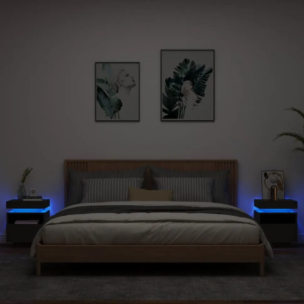 Yöpöydät LED-valoilla 40x39x48,5 cm, eri värejä ja pakkauskokoja (33073)