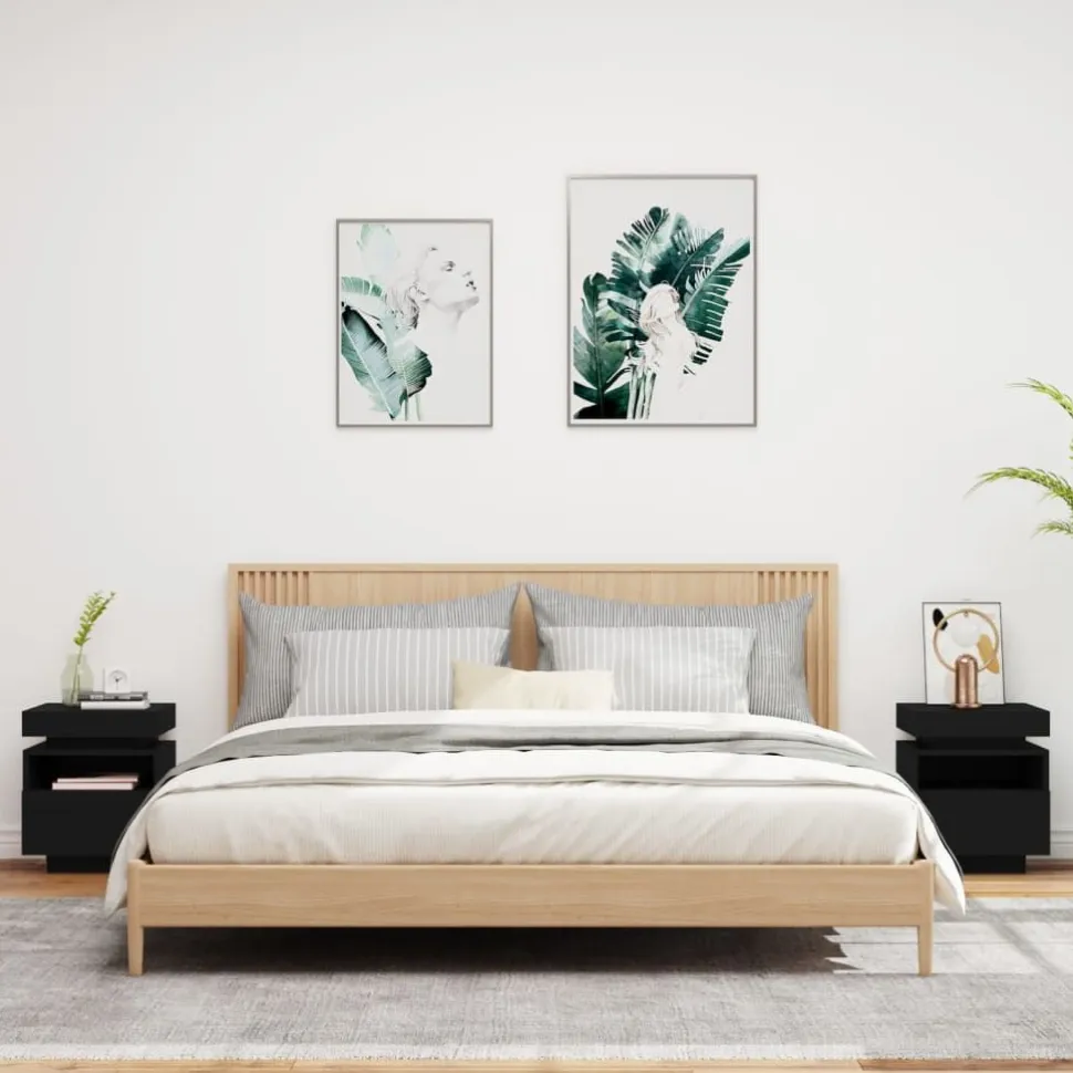 Yöpöydät LED-valoilla 40x39x48,5 cm, eri värejä ja pakkauskokoja (33073)