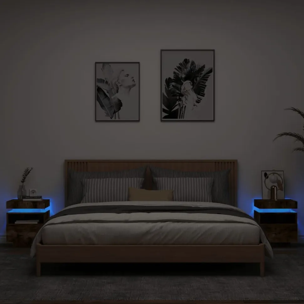 Yöpöydät LED-valoilla 40x39x48,5 cm, eri värejä ja pakkauskokoja (33073)