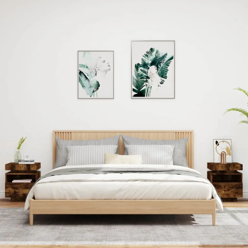 Yöpöydät LED-valoilla 40x39x48,5 cm, eri värejä ja pakkauskokoja (33073)