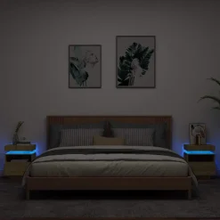 Yöpöydät LED-valoilla 40x39x48,5 cm, eri värejä ja pakkauskokoja (33073)