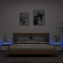 Yöpöydät LED-valoilla 40x39x48,5 cm, eri värejä ja pakkauskokoja (33073)