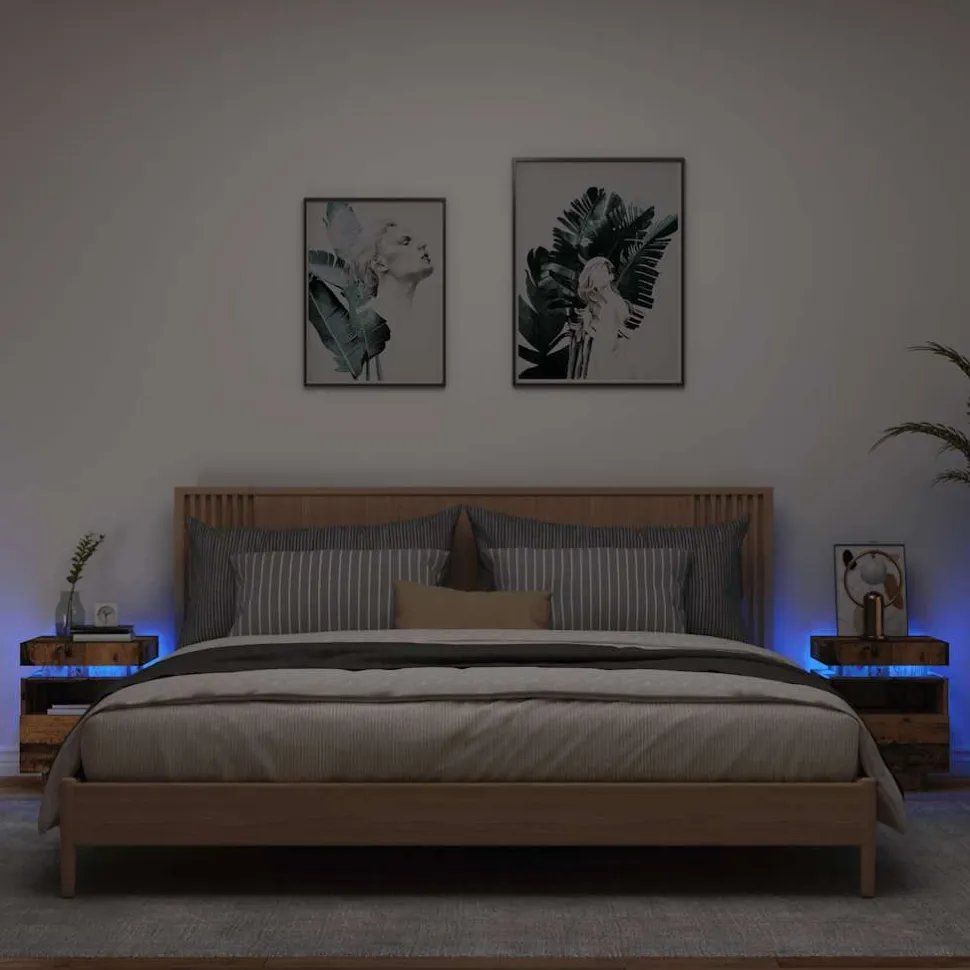 Yöpöydät LED-valoilla 40x39x48,5 cm, eri värejä ja pakkauskokoja (33073)
